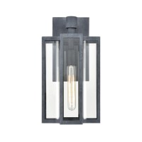 Bianca 1-Light Sconce In Aged Zinc With Clear