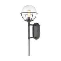 Girard 1-Light Sconce In Charcoal With Clear Glass