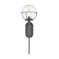 Girard 1-Light Sconce In Charcoal With Clear Glass