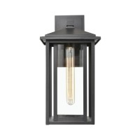 Solitude 1-Light Sconce In Matte Black With Clear Glass