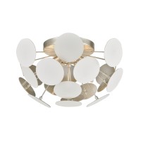 Modish 4-Light Flush Mount In Matte White With White Discs