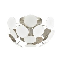 Modish 4-Light Flush Mount In Matte White With White Discs