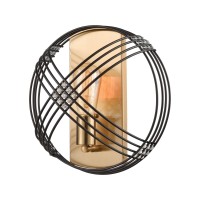 Concentric 1-Light Sconce In Oil Rubbed Bronze With Clear Crystal Beads