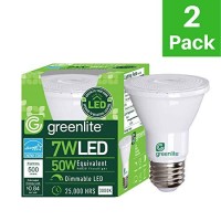 Led Par20 Dimmable Flood Light Bulb, 7W (50W Equivalent), 500 Lumens, 3000K Bright White, 40Ͽ