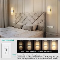 Trlife Modern Wall Sconces Set Of 2, Dimmable Led Wall Sconce 12W 3000K Warm White Hardwired Wall Sconce Lighting For Bedroom, Bathroom, Living Room, Porch, Staircase, Cafe, Hotel (2 Pack)