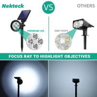 Nekteck 4 Pack Solar Lights,2-In-1 Outdoor Solar Spotlights Powered Adjustable Wall Light Landscape Lighting,Bright And Dark Sensing,Auto On/Off For Yard, Pathway, Walkway, Garden, Driveway