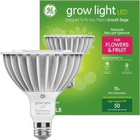 Ge Grow Led Light Bulb For Plants Flowers And Fruiting With Advanced Red Light Spectrum, Par38 Outdoor Floodlight (1 Pack)