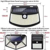 Aootek New Solar Lights 120 Leds With Lights Reflector,270Ͽ