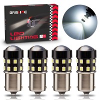 Brishine 4-Pack 1000 Lumens Super Bright 1156 1073 1141 7506 Ba15S Led Bulbs 6000K Xenon White 24-Smd Led Chipsets With Projector For Backup Reverse Lights, Parking Lights, Daytime Running Lights