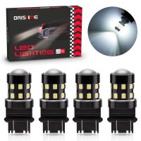 Brishine 4-Pack Super Bright 3157 3156 3057 3056 3157K Led Bulbs 6000K Xenon White 24-Smd Led Chipsets With Projector For Backup Reverse Lights, Parking Lights, Daytime Running Lights