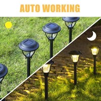 Gigalumi Solar Garden Lights, 6 Pack Solar Yard Lights, Bright Solar Lights Outdoor Waterproof, Led Solar Pathway Lights Auto On/Off, Landscape Path Lights Solar Powered For Yard, Walkway, Lawn