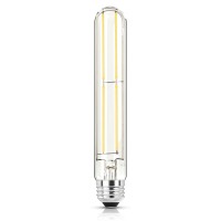 Novelux 7.3 Inch 4000K Neutral White E26 Led Bulb 60 Watt Dimmable,6W T10 Led Bulb Clear Glass Long Tubular Light Bulbs, T9 Bulbs For Bathroom Vanity Light,Wall Sconces, Chandeliers,Pendant(1 Pack)