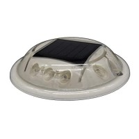 Hydro Glow C1W Round Solar Dock, Deck Pathway Light - White [C1W]