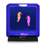 Playlearn Usa Playlearn Sea Horse/Jellyfish Fish Lamp Tank Aquarium - Mood Night Light For Kids - Color Changing Led Lamp - Comes With 2 Sea Horse Fish And 2 Jellyfish