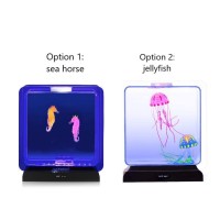 Playlearn Usa Playlearn Sea Horse/Jellyfish Fish Lamp Tank Aquarium - Mood Night Light For Kids - Color Changing Led Lamp - Comes With 2 Sea Horse Fish And 2 Jellyfish