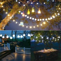 Lyhope Solar Outdoor String Lights, 2 Pack Total 40Ft 60 Led Crystal Ball Waterproof Solar Powered Globe Lights For Garden Patio Bistro Cafe Gazebo Holiday Party Outdoor Decorations (Cool White)