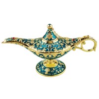 Sunmall Vintage Legend Aladdin Lamp Magic Genie Wishing Light,Collectable Rare Classic Arabian Costume Props Lamp Tabletop Decor Crafts For Homewedding Decoration&Gift For Partyhalloweenbirthday