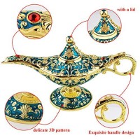 Sunmall Vintage Legend Aladdin Lamp Magic Genie Wishing Light,Collectable Rare Classic Arabian Costume Props Lamp Tabletop Decor Crafts For Homewedding Decoration&Gift For Partyhalloweenbirthday