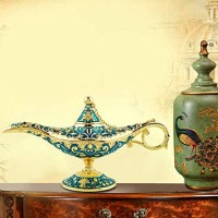 Sunmall Vintage Legend Aladdin Lamp Magic Genie Wishing Light,Collectable Rare Classic Arabian Costume Props Lamp Tabletop Decor Crafts For Homewedding Decoration&Gift For Partyhalloweenbirthday