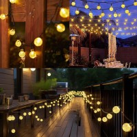 Lyhope Solar Outdoor String Lights 2 Pack Total 40Ft 60 Led Crystal Ball Waterproof Solar Powered Globe Lights For Garden Patio