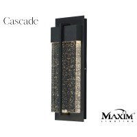 Maxim 56193Bgbk I Cascade Collection Led 16 Inch Dimmable Led Outdoor Wall Sconce | 3000K | Black Finish; Bubble Glass | Modern Contemporary Light Fixture |