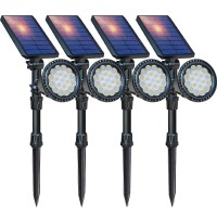 Dbf Solar Outdoor Lights Upgraded, 18 Led Waterproof Solar Landscape Lights Solar Spotlight Wall Light Auto On/Off Landscape Lighting For Garden Yard Pathway Pool Area, Pack Of 4 (Cool White)