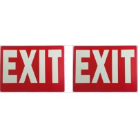 Exit Sign Glow-In-The-Dark Exit Sign, 12 By 8 Inches, Photoluminescent By Natraco (2 Pack)