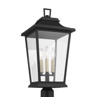 Feiss Generation Lighting-Sean Lavin-3 Light Outdoor Post Lantern In Traditional Style-10.63 Inch Wide By 22.63 Inch Tall