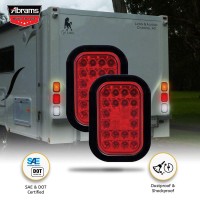 5 X 3 Dot Approved Red 24 Led Trailer Tail Light Rectangular Truck Stop Brake Turn Lights Ip67 Waterproof Rv Semi Truck Ta