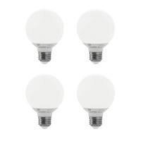 5W Led G25 Globe Light Bulb, 40W Equivalent, 450 Lumens, 3000K Bright White, E26 Medium Base, 120V, Energy Star, (4 Pack)