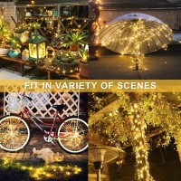 Jmexsuss 2 Pack Solar Fairy Lights Outdoor, 33Ft 100 Led Solar String Lights Outdoor Waterproof, 8 Modes Copper Wire Twinkle Lights For Patio Tree Garden Christmas Wedding Party Decoration(Warm White)