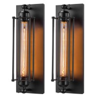 Licperron Sconces Wall Lighting, Industrial Black Wall Sconces Antique Light Fixtures For Bedside, Bar, Restaurant, Hallway, Indoor&Outdoor Wall Decor, E26 & E27 Bar Lights, Ul Approval, 2 Pack