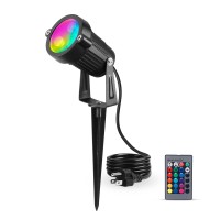 Houkiper Rgb Landscape Light Outdoor Led Spotlight,6W Waterproof Ac Electric Landscape Lawn Flood Light Fixture,Color Changing Landscape Light Stake For Pathway, Walkway, Garden, Patio, Ground, Yard