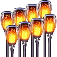 Lazybuddy Solar Lights For Outside, 8 Pack Solar Torch Light With Flickering Flame, Large Solar Powered Tiki Torches Outdoor Landscape Decorations Fire Light For Garden, Pathway, Lawn