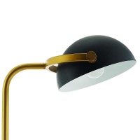 Convey is a chic midcentury inspired floor lamp perfect for the modern living room entryway or reading nook The round white marble base offers a striking contrast to the matte black metal shade while the bronze finish on the stem completes the trio of sop