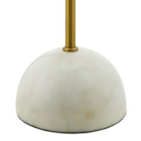 Convey is a chic midcentury inspired floor lamp perfect for the modern living room entryway or reading nook The round white marble base offers a striking contrast to the matte black metal shade while the bronze finish on the stem completes the trio of sop