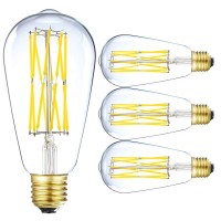 Leools Dimmable Vintage Led Edison Bulbs 15W,Equivalent 120W,1300 Lumen Daylight 5000K,Filament E26 Medium Base Squirrel Cage Antique Lamp, Pack Of 4