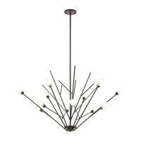 Ocotillo 12-Light Chandelier In Oil Rubbed Bronze With Frosted Glass