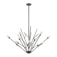 Ocotillo 12-Light Chandelier In Oil Rubbed Bronze With Frosted Glass