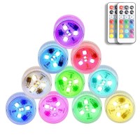 Mini Waterproof Submersible Led Light Decor Candle Tea Wireless Lights Button Batteries Powered & Remote Control,Party Events Supplies Home Vase Swimming Pool Pond Decoration Lighting With Connection