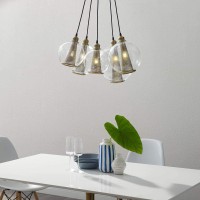 Modway Eei-3276 Peak Modern Farmhouse Glass Shade Cluster Ceiling Pendant Light 23