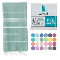 Wetcat Turkish Beach Blanket 38X71 100 Cotton Sand Free Quick Dry Beach Towel For Adults Oversized Extra Large Turkish Towel Light Travel Towel Beach Gifts Beach Accessories - Teal