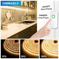 Myplus Under Cabinet Led Lighting, 16.4Ft Led Strip Lights Kit With Dimmer Control For Kitchen, Cabinet, Shelf, Counter, Bedroom And D�Cor, Warm White 3000K, 1050Lm