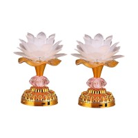 Omeet 2Pack - Colorful Led Lotus Buddhist Lamp, Gradient Buddha Light For Worship, Prayer And Display, Low Power Consumption, Eco - Friendly Material For Buddha Occasions, Buddhist Supplies - White