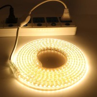 Xunata Led Light Strip Kit, Ac 110-130V Flexible Waterproof Rope Lights, 9.9Ft 5050 60 Leds/M For Indoor Outdoor Commercial Lighting Decoration, Accessories Included, Warm White