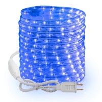 Brizled Blue Rope Lights, 18Ft 216 Led Rope Lights Waterproof, 120V Etl Listed Plugin Rope Lights Connectable With Clear Pvc Tube, Indoor/Outdoor Tube Rope Lighting For Backyard Garden Patio Christmas