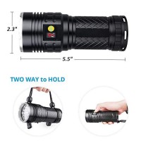 Super Bright Flashlight 14000 Lumen Usb Rechargeable Tactical Flashlight With 15X T6 Led, Luxnovaq 4 Modes Waterproof Handheld Led Torch Light With Power Display And 4Pcs Batteries For Camping