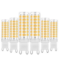 Yuiip G9 Led Bulb Dimmable 6W Warm White 3000K G9 Bi-Pin Base Light Bulbs Ac 120V 50W 60W Halogen Lamp Equivalent For Chandelier, Ceiling Fan Lighting, Pack Of 6