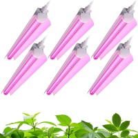 Barrina Led Grow Light, 144W(6 X 24W, 800W Equivalent), 2Ft T8, Full Spectrum, High Output, Linkable Design, T8 Integrated Bulb+Fixture, Plant Lights For Indoor Plants, 6-Pack