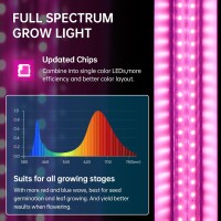 Barrina Led Grow Light, 144W(6 X 24W, 800W Equivalent), 2Ft T8, Full Spectrum, High Output, Linkable Design, T8 Integrated Bulb+Fixture, Plant Lights For Indoor Plants, 6-Pack